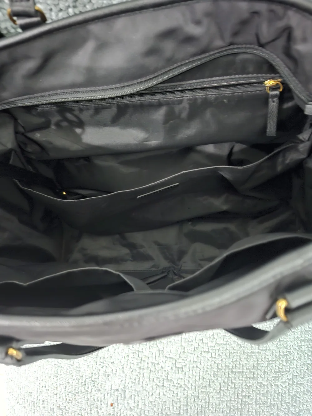 Tory Burch Black Nylon Tote with Gold Hardware